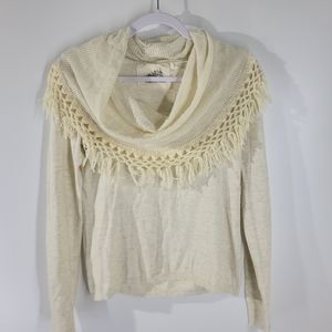 Angel of the North Cowl Neck Fringe Sweater
